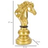 Mauro Ferretti schaakstuk paard decoratie 14x11x27 cm goud zwart