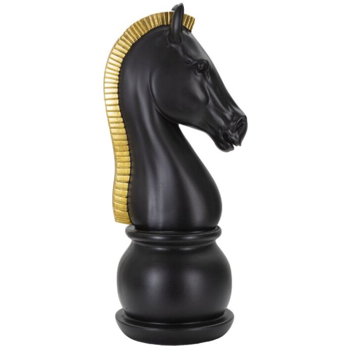 Mauro Ferretti schaakstuk paard Ø18.5x50 cm zwartgoud