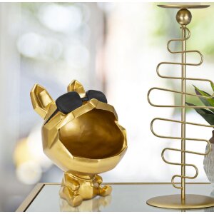 Mauro Ferretti decoratief beeldje hond Ø17x23,5 cm goud zwart