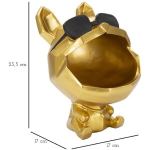 Mauro Ferretti decoratief beeldje hond Ø17x23,5 cm goud zwart
