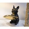 Mauro Ferretti decoratief beeldje bulldog met dienblad 19x20x23,5 cm zwart goud