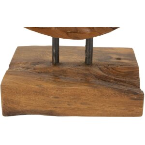 Mauro Ferretti sculptuur Munt 30x1,5x40 cm teak bruin