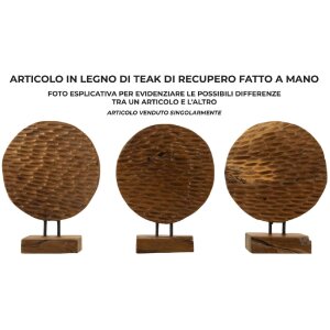 Mauro Ferretti sculptuur Munt 30x1,5x40 cm teak bruin