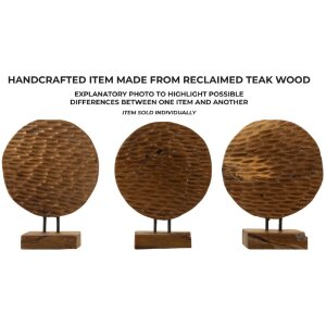 Mauro Ferretti sculptuur Munt 30x1,5x40 cm teak bruin