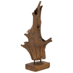 Mauro Ferretti sculptuur Akar 23x27x64 cm teak bruin