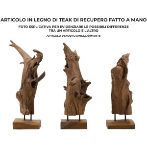 Mauro Ferretti sculptuur Akar 23x27x64 cm teak bruin