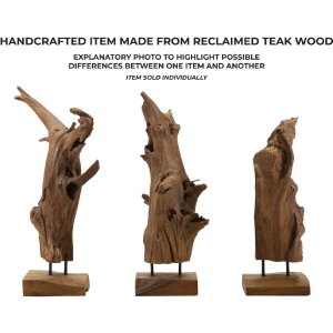 Mauro Ferretti sculptuur Akar 23x27x64 cm teak bruin