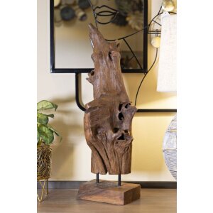 Mauro Ferretti sculptuur Akar 23x27x64 cm teak bruin