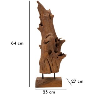 Mauro Ferretti sculptuur Akar 23x27x64 cm teak bruin