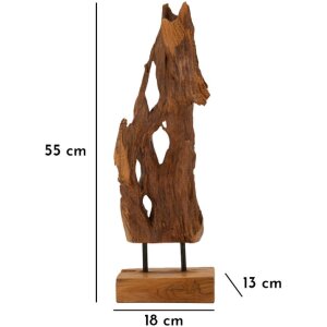 Mauro Ferretti Akar sculptuur teak bruin 18x13x55 cm