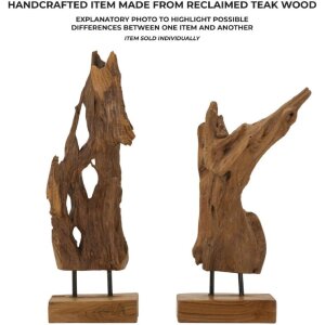 Mauro Ferretti Akar sculptuur teak bruin 18x13x55 cm