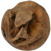 Mauro Ferretti decoratieve teakhouten bol Ø50 cm bruin