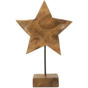 Mauro Ferretti sculptuur ster van teakhout 28x12x42 cm bruin