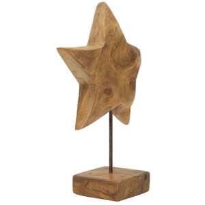 Mauro Ferretti sculptuur ster van teakhout 28x12x42 cm bruin