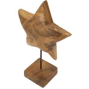 Mauro Ferretti sculptuur ster van teakhout 28x12x42 cm bruin