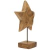 Mauro Ferretti sculptuur ster van teakhout 28x12x42 cm bruin