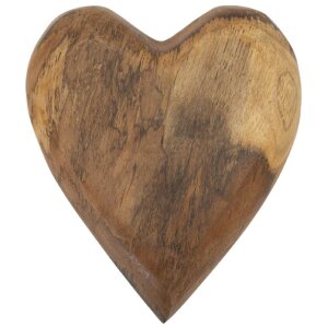 Mauro Ferretti decoratief teakhouten hart 16x14x4,5 cm bruin