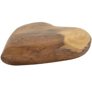 Mauro Ferretti decoratief teakhouten hart 16x14x4,5 cm bruin