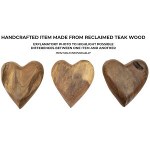 Mauro Ferretti decoratief teakhouten hart 16x14x4,5 cm bruin