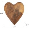 Mauro Ferretti decoratief teakhouten hart 16x14x4,5 cm bruin