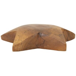 Mauro Ferretti decoratieve ster teak Ø19x5 cm bruin