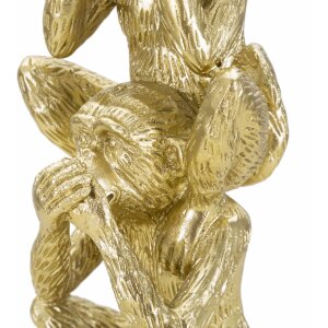 Mauro Ferretti decoratief beeldje aap toren Ø10,5x30 cm glanzend goud