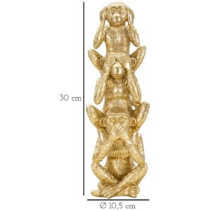 Mauro Ferretti decoratief beeldje aap toren Ø10,5x30 cm glanzend goud