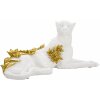 Mauro Ferretti decoratieve sculptuur luipaard 53x21,5x24 cm witgoud glanzend