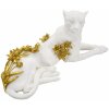 Mauro Ferretti decoratieve sculptuur luipaard 53x21,5x24 cm witgoud glanzend