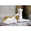 Mauro Ferretti decoratieve sculptuur luipaard 53x21,5x24 cm witgoud glanzend