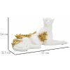 Mauro Ferretti decoratieve sculptuur luipaard 53x21,5x24 cm witgoud glanzend