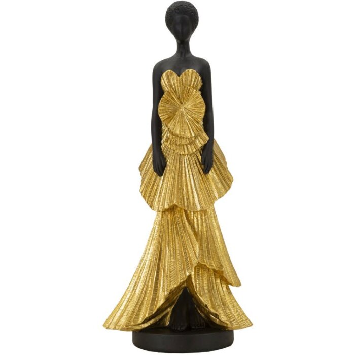 Mauro Ferretti figuur vrouw 14,5x10x33 cm zwart goud