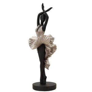 Mauro Ferretti figuur danseres 17x14x43 cm zwart zilver