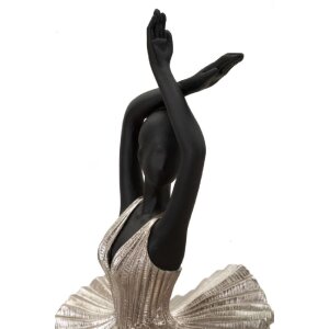 Mauro Ferretti figuur danseres 17x14x43 cm zwart zilver