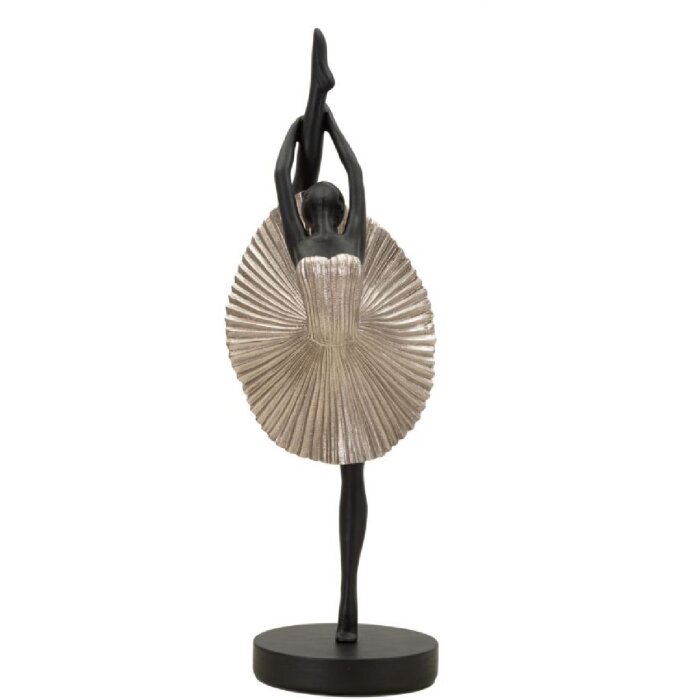 Mauro Ferretti figuur danseres 14x14x42,5 cm zwart zilver