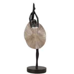 Mauro Ferretti figuur danseres 14x14x42,5 cm zwart zilver