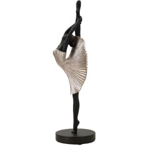 Mauro Ferretti figuur danseres 14x14x42,5 cm zwart zilver