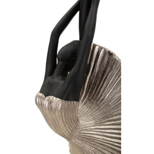 Mauro Ferretti figuur danseres 14x14x42,5 cm zwart zilver