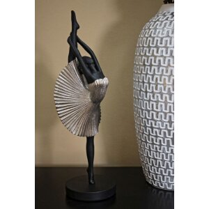 Mauro Ferretti figuur danseres 14x14x42,5 cm zwart zilver