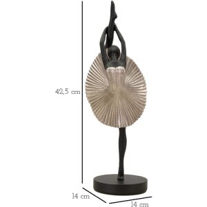 Mauro Ferretti figuur danseres 14x14x42,5 cm zwart zilver