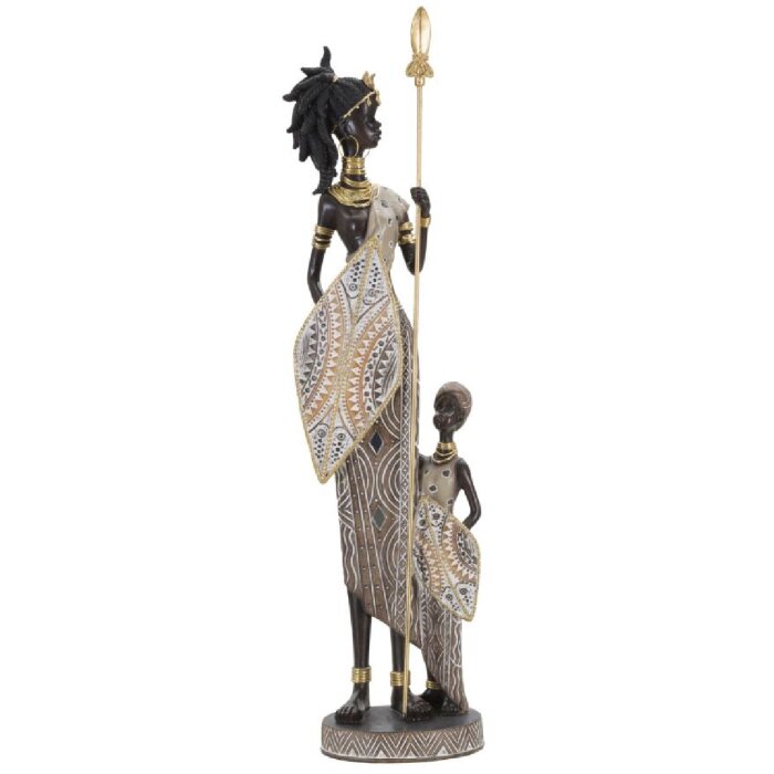 Mauro Ferretti Masai figuur met kind 11,5x8,5x46 cm