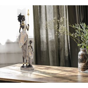 Mauro Ferretti Masai figuur met kind 11,5x8,5x46 cm