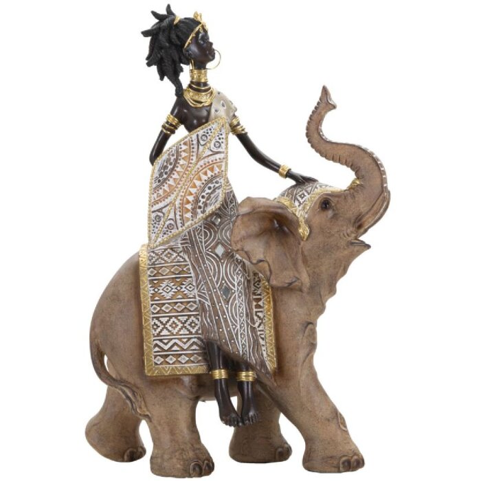 Mauro Ferretti Masai met olifant 22,5x12x32,5 cm