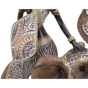 Mauro Ferretti Masai met olifant 22,5x12x32,5 cm