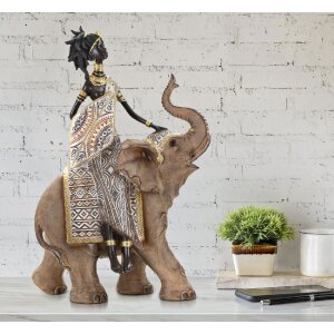 Mauro Ferretti Masai met olifant 22,5x12x32,5 cm