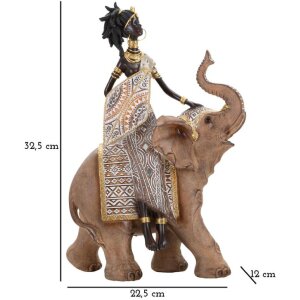 Mauro Ferretti Masai met olifant 22,5x12x32,5 cm