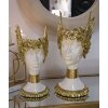 Mauro Ferretti Athena beeld met gevleugelde kroon 15x14,5x32 witgoud