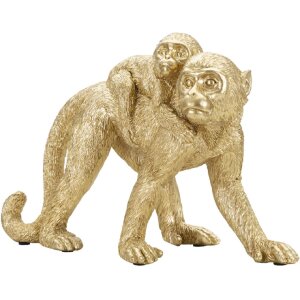 Mauro Ferretti decoratieve aap met baby 29,5x11,5x18,5 goud