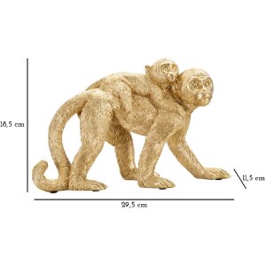 Mauro Ferretti decoratieve aap met baby 29,5x11,5x18,5 goud