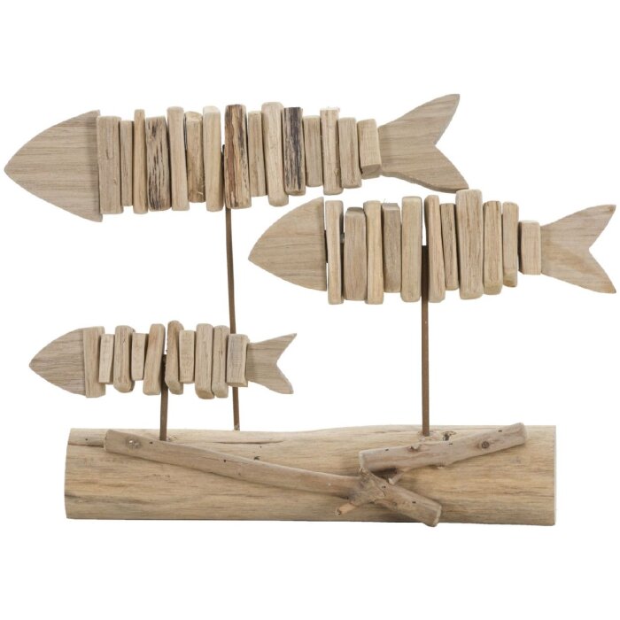 Mauro Ferretti decoratieve sculptuur vis 37x10x24 naturel